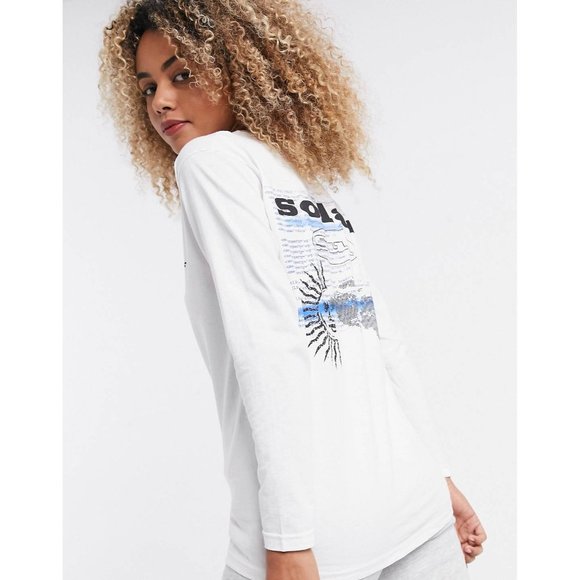 TOPSHOP Sun Solar Long Sleeve Skater T-Shirt - NWT - Size M / 8-10 - Picture 3 of 5
